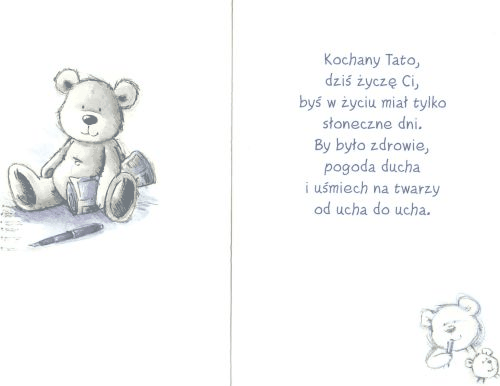 Miś z życzeniami na Dzień Ojca